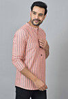 Handloom Cotton Kurta in Peach