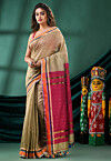 Handloom Cotton Saree in Beige