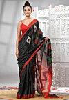 Handloom Cotton Jamdani Saree in Black