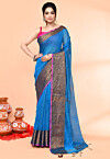Handloom Cotton Saree in Blue