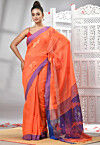 Handloom Cotton Jamdani Saree in Orange