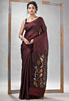 Handloom Jamdani Pure Matka Silk Saree in Maroon