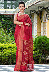 Handloom Jamdani Pure Matka Silk Saree in Maroon