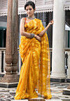 Handloom Jamdani Pure Matka Silk Saree in Mustard