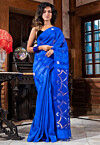 Handloom Jamdani Pure Matka Silk Saree in Royal Blue