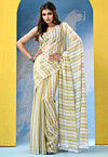 Handloom Pure Cotton Saree in Beige