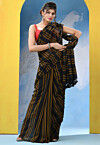 Handloom Pure Cotton Saree in Black