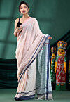 Handloom Pure Cotton Saree in Light Peach
