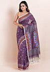 Handloom Pure Cotton Saree in Purple