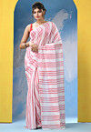 Handloom Pure Cotton Saree in White