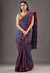 Handloom Pure Cotton Tant Saree in Purple