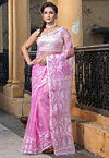 Jamdani Art Silk Saree in Pink