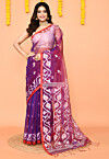 Jamdani Art Silk Saree in Purple