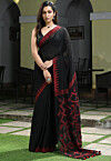 Jamdani Linen Saree in Black