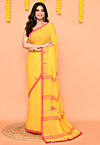 Jamdani Mul Cotton Saree in Yellow