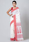 Jamdani Pure Cotton Saree in White
