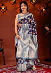 Kanchipuram Saree in Navy Blue