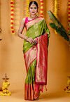 Kanchipuram Saree in Olive Green