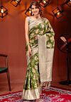 Kanchipuram Saree in Olive Green