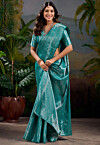 Kanchipuram Saree in Teal Blue