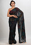 Kantha Pure Cotton Saree in Black