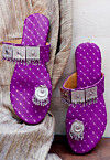 Leheriya Printed Georgette Kolhapuri in Purple