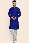 Leheriya Printed Georgette Kurta Set in Blue