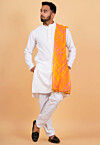 Leheriya Printed Georgette Men Dupatta in Mustard