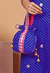 Leheriya Printed Georgette Potli Bag in Royal Blue