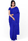 Leheriya Printed Georgette Saree in Royal Blue