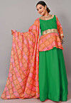 Maternity Art Silk Lehenga in Green