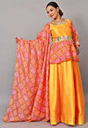 Maternity Art Silk Lehenga in Mustard