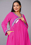 Maternity Chinon Crepe Pakistani Suit in Fuchsia