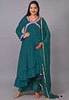 Maternity Chinon Crepe Pakistani Suit in Teal Green