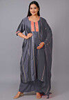 Maternity Satin Pakistani Suit in Grey