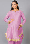 Maternity Uppada Silk Kurti in Baby Pink