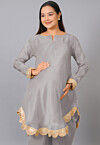 Maternity Uppada Silk Kurti in Grey