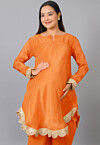 Maternity Uppada Silk Kurti in Orange