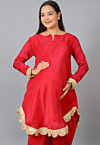 Maternity Uppada Silk Kurti in Red