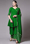 Mukesh Embroidered Georgette Pakistani Suit in Green