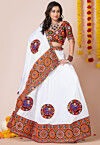 Navratri Special Rayon Lehenga in Off White