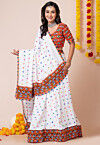 Navratri Special Rayon Lehenga in Off White