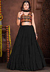 Navratri Special Crepe Lehenga in Black