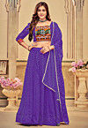 Navratri Kutch Georgette Lehenga in Purple