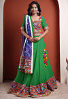 Navratri Special Cotton Lehenga in Green