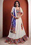 Navratri Special Cotton Lehenga in White