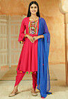 Navratri Special Cotton Punjabi Suit in Pink