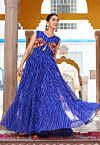 Navratri Special Georgette Tiered Gown in Royal Blue