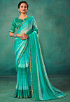 Ombre Chiffon Saree in Sea Green