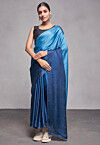 Ombre Satin Silk Saree in Blue